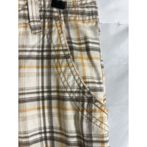 Abercrombie & Fitch Shorts Men's 30 Brown & Yellow Plaid Bermuda Drawstring Logo - Picture 3 of 9